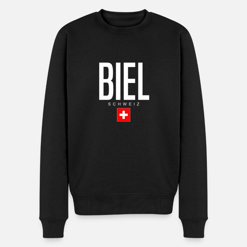 Bienne, Suisse - Pull Premium bio Homme - noir