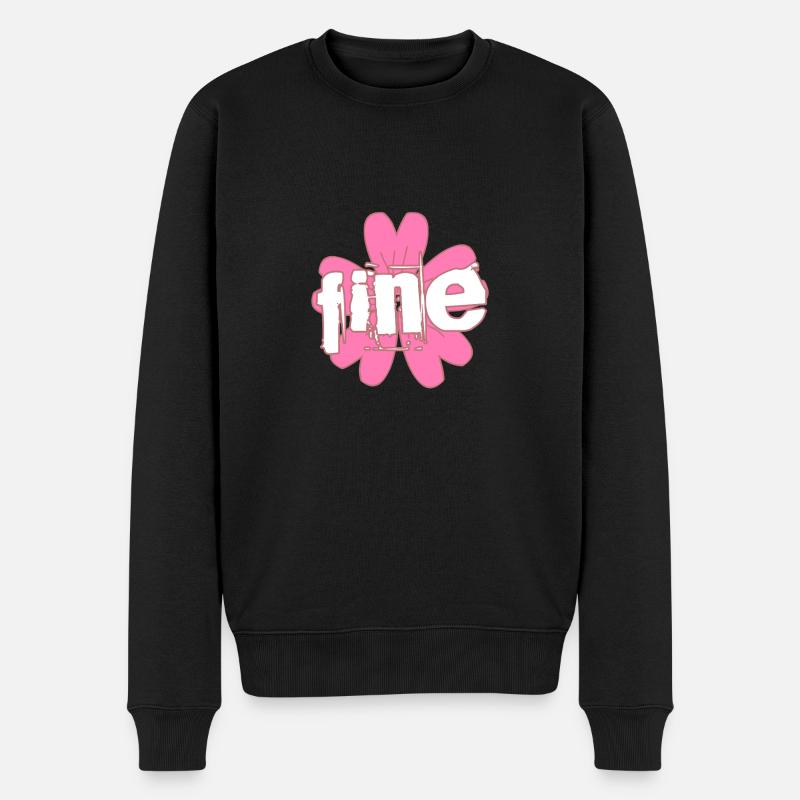 fine - Männer Premium Bio Pullover - Schwarz