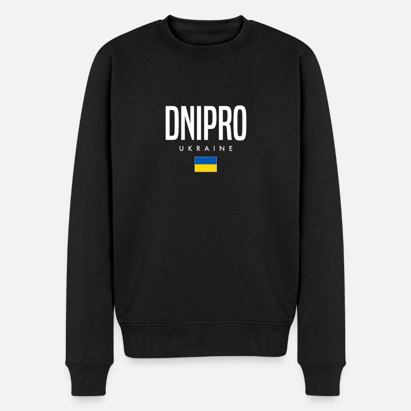 Dnipro Ukraine - Männer Premium Bio Pullover - Schwarz