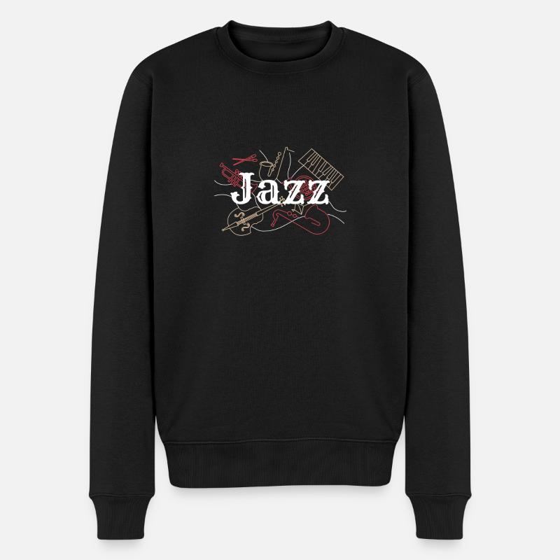 Jazz Instruments de musique Art Design Jazz Musique - Pull Premium bio Homme - noir