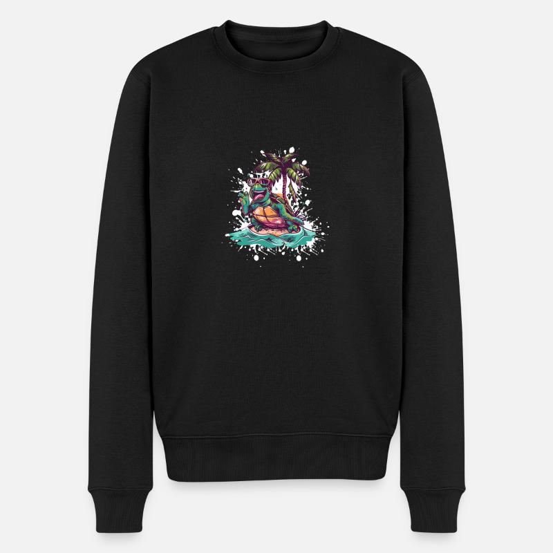 Turtle Island Palm Tree - Men's Premium Organic Jumper - black