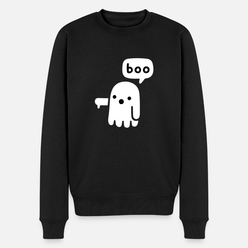 boo - Männer Premium Bio Pullover - Schwarz