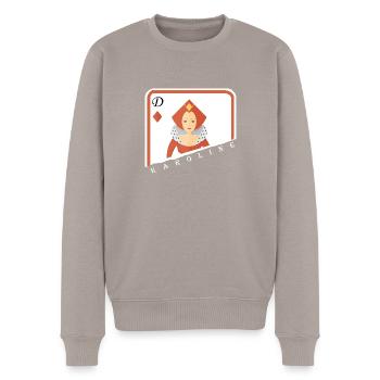 Karoline dame jeu de cartes! - Pull Premium bio Homme - taupe - Devant - Nico (187cm)