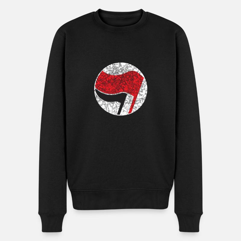 drapeau antifa gauche - Pull Premium bio Homme - noir