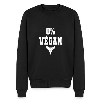 0% végan barbecue bbq humour drôle - Pull Premium bio Homme - noir - Devant - Nico (187cm)