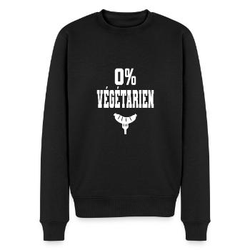 0% végétarien barbecue bbq humour drôle - Pull Premium bio Homme - noir - Devant - Nico (187cm)