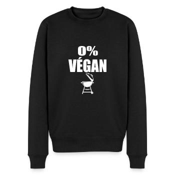 barbecue 0% végan humour bbq drôle - Pull Premium bio Homme - noir - Devant - Nico (187cm)