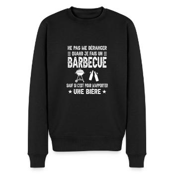 barbecue apéro bière bbq pas déranger - Pull Premium bio Homme - noir - Devant - Nico (187cm)