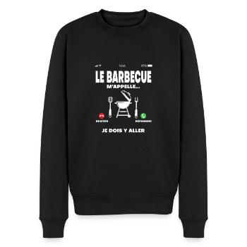 barbecue bbq appelle humour grille - Pull Premium bio Homme - noir - Devant - Nico (187cm)