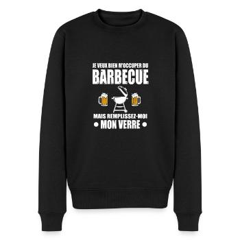 barbecue bbq apéro bière alcool humour - Pull Premium bio Homme - noir - Devant - Nico (187cm)