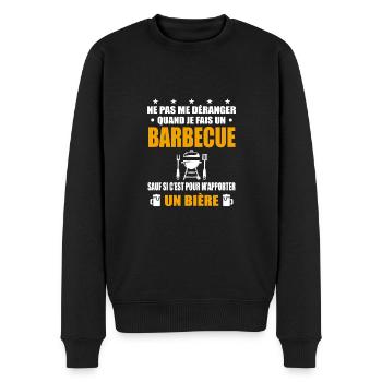 barbecue bière humour apéro bbq drôle - Pull Premium bio Homme - noir - Devant - Nico (187cm)