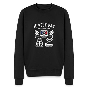 J'Peux Pas J'ai Rugby Joueur de Rugby france Drôle - Pull Premium bio Homme - noir - Devant - Nico (187cm)