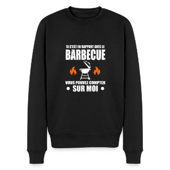 barbecue drôle humour drôle grille - Pull Premium bio Homme - noir - Devant - Nico (187cm)