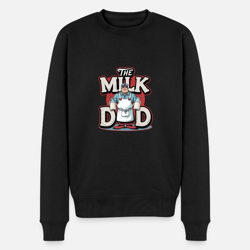 Milchmann The Milk Dad - Männer Premium Bio Pullover - Schwarz