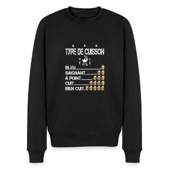 barbecue humour apéro bière bbq cuisson drôle - Pull Premium bio Homme - noir - Devant - Nico (187cm)