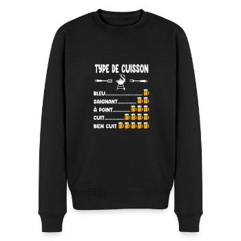 barbecue humour apéro bière bbq cuisson - Pull Premium bio Homme - noir - Devant - Nico (187cm)