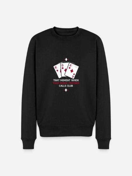 Bridge Players Bridge Partner Calls Club - Men's Premium Organic Jumper - black