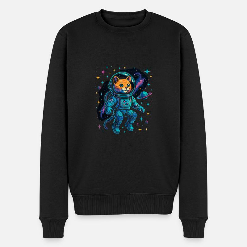 Chat de l’espace - Chat astronaute - Pull Premium bio Homme - noir