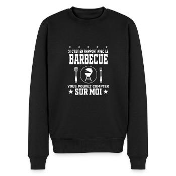 bbq barbecue drôle humour grille - Pull Premium bio Homme - noir - Devant - Nico (187cm)
