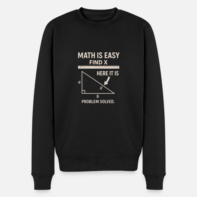 Mathe ist einfach - Finde X - Hier ist es - Männer Premium Bio Pullover - Schwarz