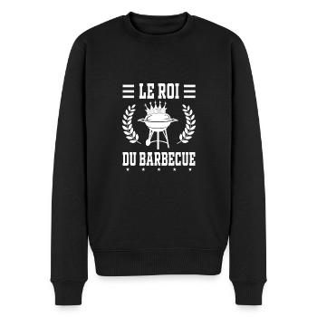le roi du barbecue bbq - Pull Premium bio Homme - noir - Devant - Nico (187cm)