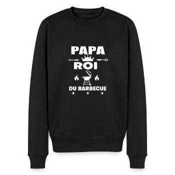 bbq papa le roi du barbecue - Pull Premium bio Homme - noir - Devant - Nico (187cm)