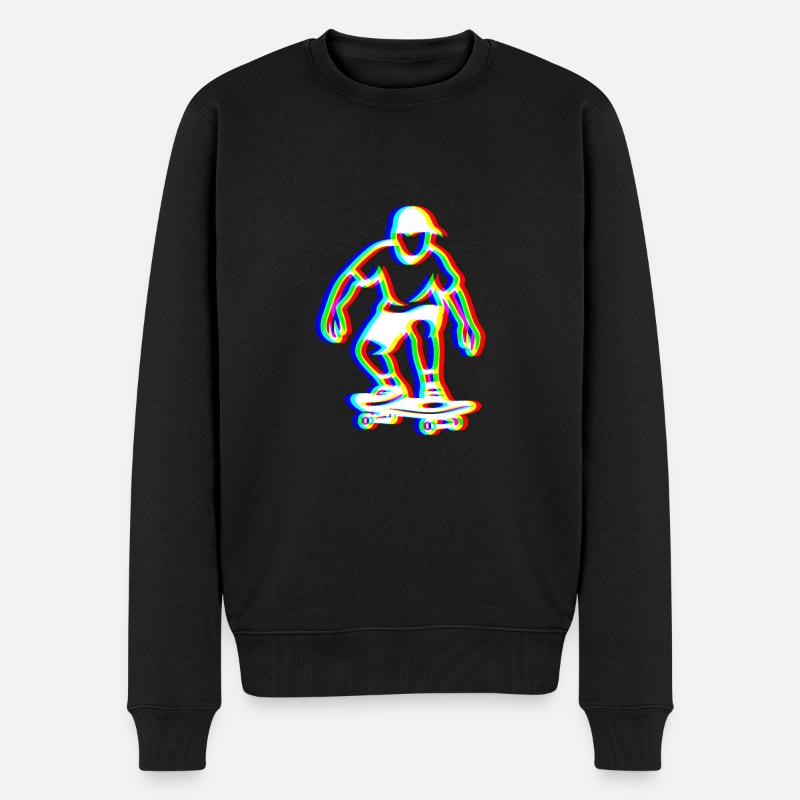 Glitch Skater – Vibes Rue - Pull Premium bio Homme - noir