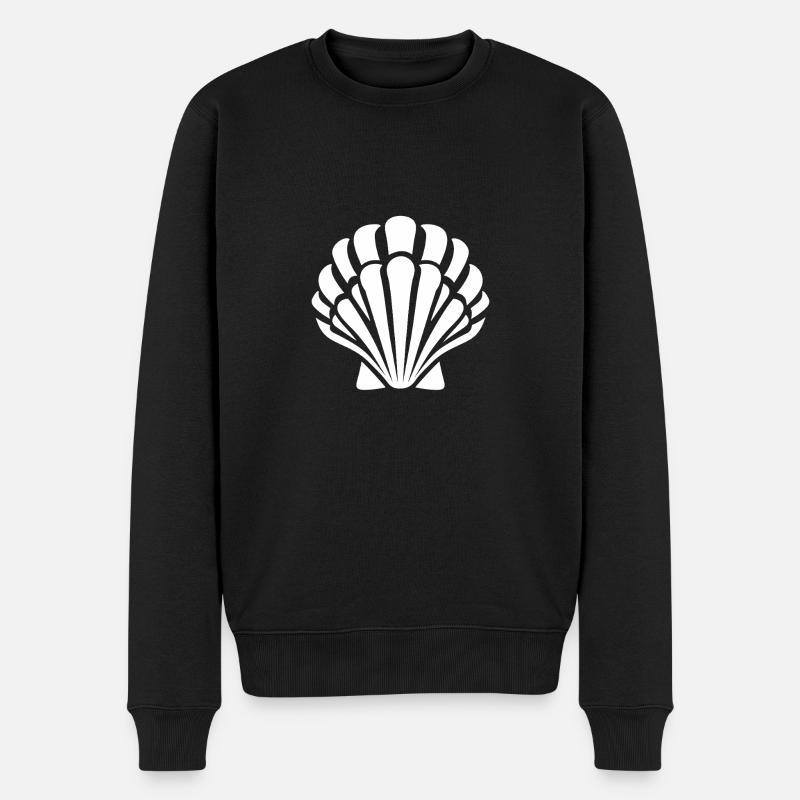 Muschel - Männer Premium Bio Pullover - Schwarz