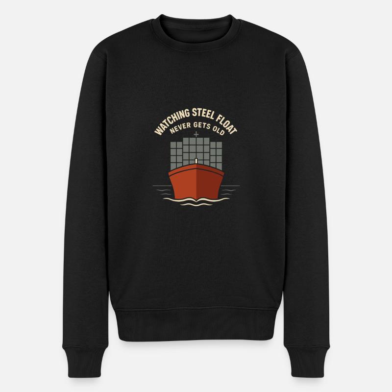 Schiff-sichtgerät Containerschiff Frachtschiff - Männer Premium Bio Pullover - Schwarz