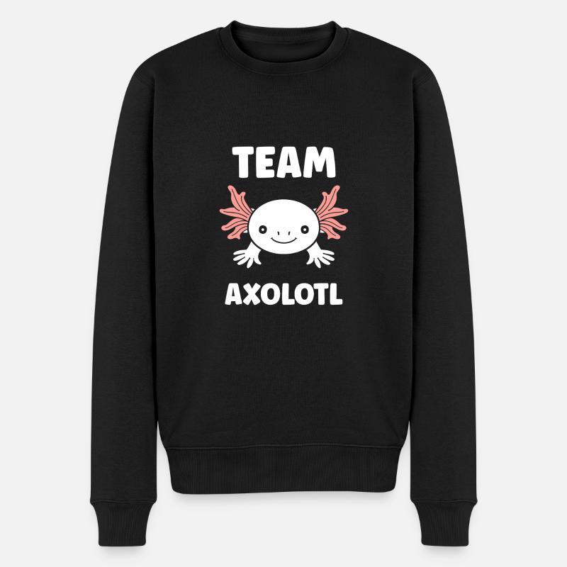 Axolotl - Männer Premium Bio Pullover - Schwarz