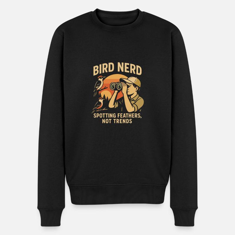Vogel-Nerd entdeckt Federn, nicht Trends - Männer Premium Bio Pullover - Schwarz