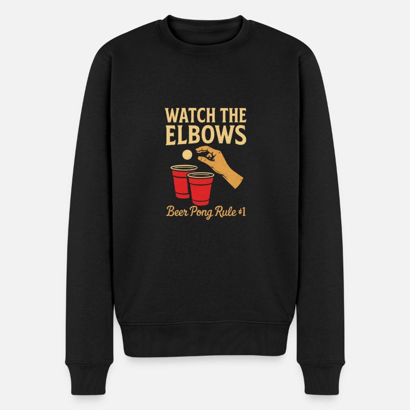 The Elbows beobachten - Männer Premium Bio Pullover - Schwarz