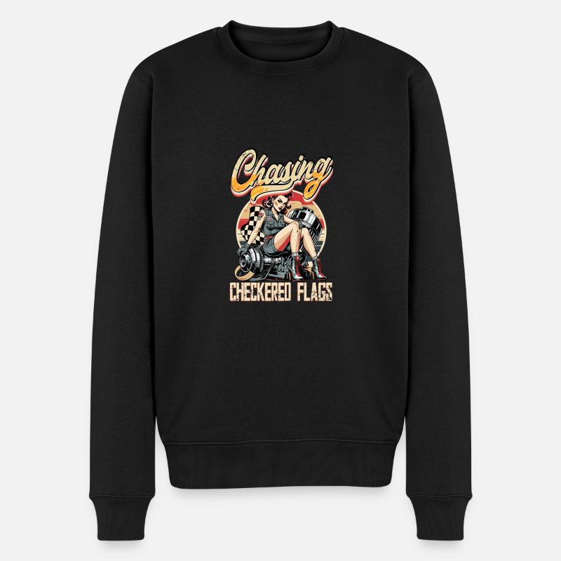 Petrolhead Auto Tuning Chasing Checkered Flags - Männer Premium Bio Pullover - Schwarz
