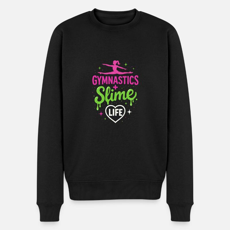 Gymnastik + Schleim = Leben - Männer Premium Bio Pullover - Schwarz