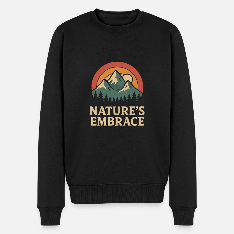 Proximité avec la nature Montagnes Coucher de soleil - Pull Premium bio Homme - noir