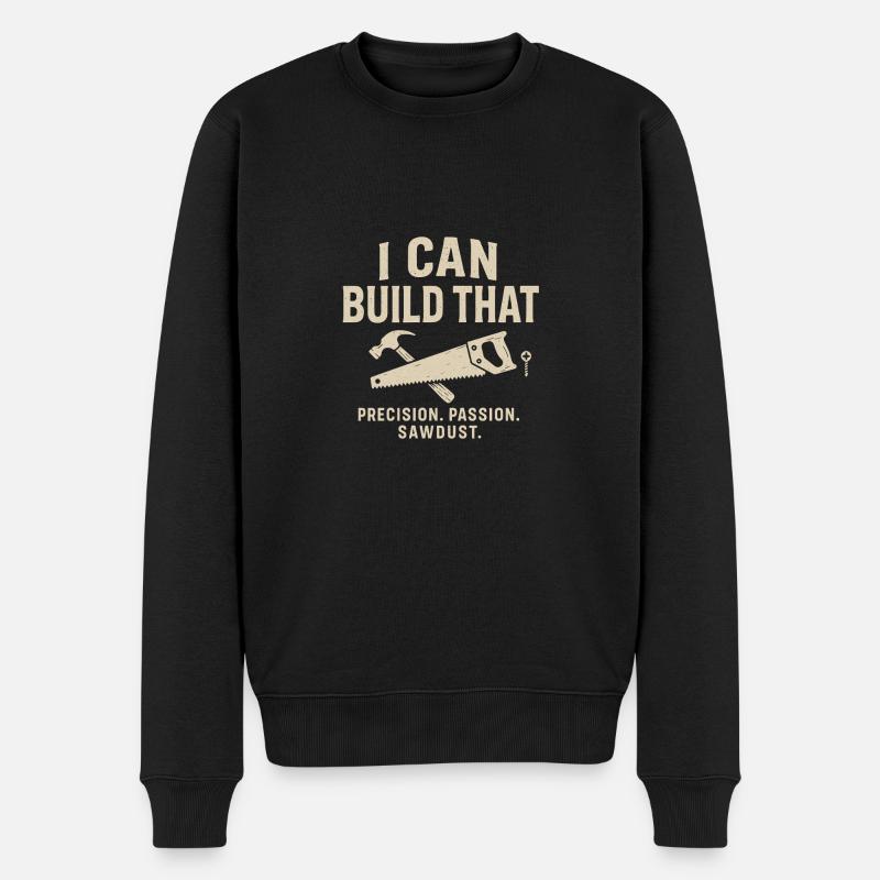 Das kann ich bauen - Männer Premium Bio Pullover - Schwarz