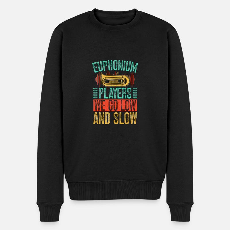 Euphonium We Go Low & Slow Baritone Marching Band - Männer Premium Bio Pullover - Schwarz