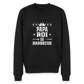 le roi du barbecue papa bbq - Pull Premium bio Homme - noir - Devant - Nico (187cm)