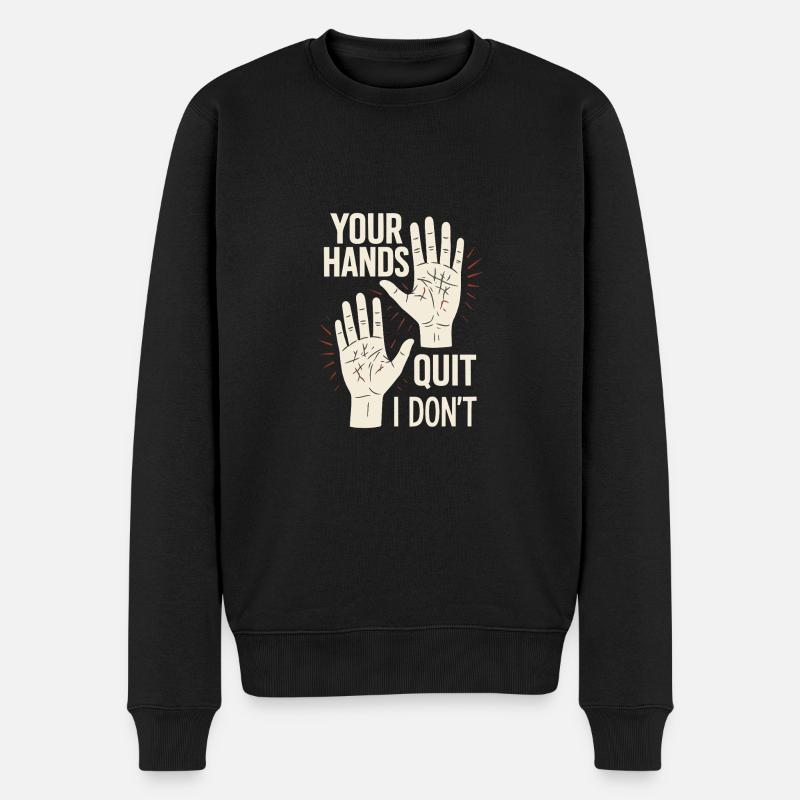 Griffkrafttraining Für Kletterer Hangboard - Männer Premium Bio Pullover - Schwarz