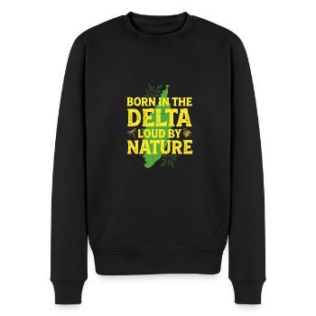 Mississippi Born In The Delta - Männer Premium Bio Pullover - Schwarz - Vorne - Nico (187cm)