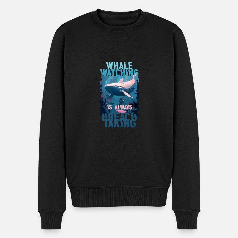 Walbeobachtung Whale Watching - Männer Premium Bio Pullover - Schwarz