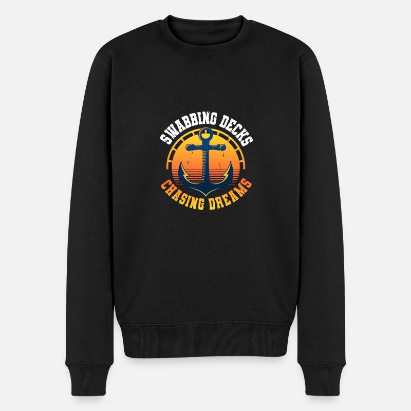 Deckhand Deckhelpers Swabbing Decks - Men's Premium Organic Jumper - black