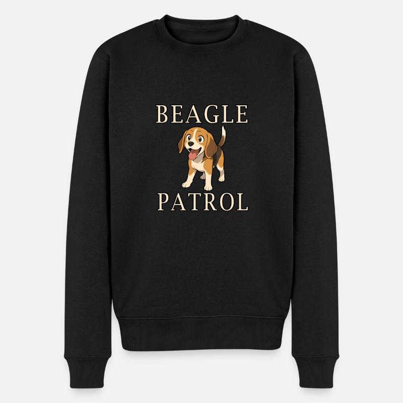 Beagle Patrol - Männer Premium Bio Pullover - Schwarz