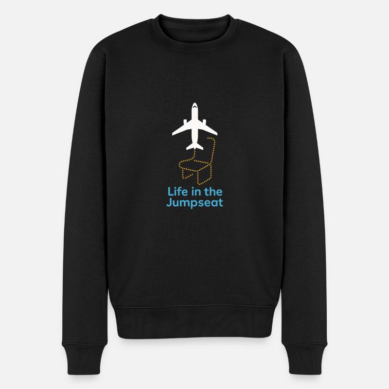 Flugbegleiter Kabinencrew Leben Luftfahrt - Männer Premium Bio Pullover - Schwarz
