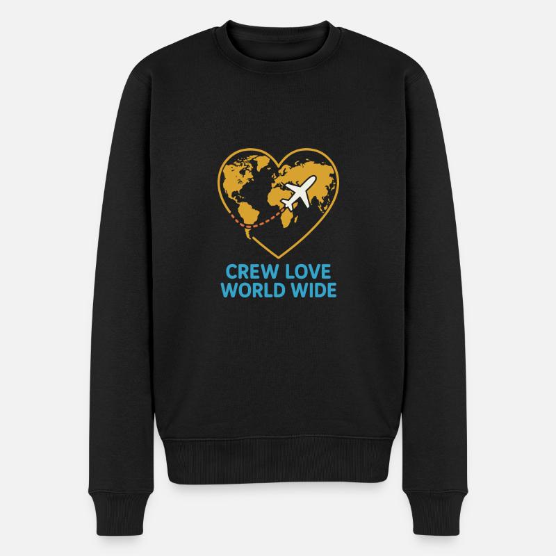 Flugbegleiter Kabinencrew Leben Luftfahrt - Männer Premium Bio Pullover - Schwarz