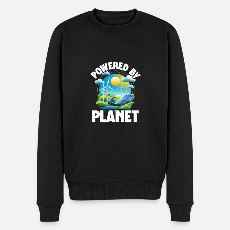 Umweltschützer Powered by Planet - Männer Premium Bio Pullover - Schwarz