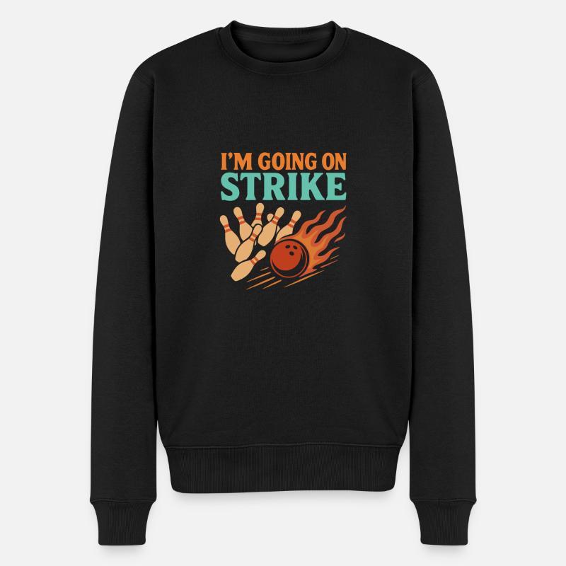 Ich gehe in den Streik - Männer Premium Bio Pullover - Schwarz