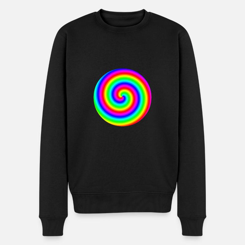 3D Regenbogen Geschenkidee Röhre bunt Hypnose LGBT - Männer Premium Bio Pullover - Schwarz
