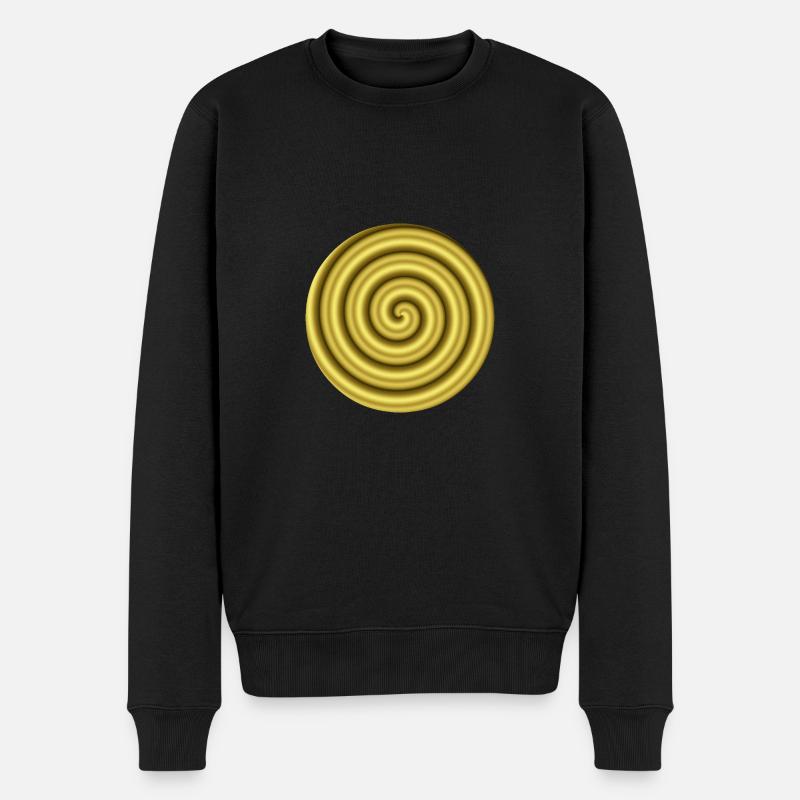 3D Hypnose Gold Geschenkidee Optische Täuschung - Männer Premium Bio Pullover - Schwarz