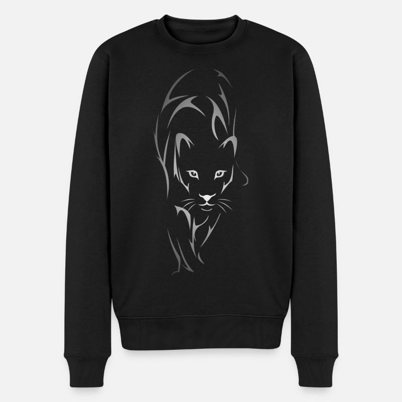 schwarzer Panther - Männer Premium Bio Pullover - Schwarz